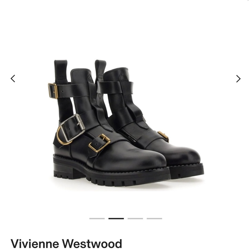 Vivienne Westwood Black Leather Buckle Boots